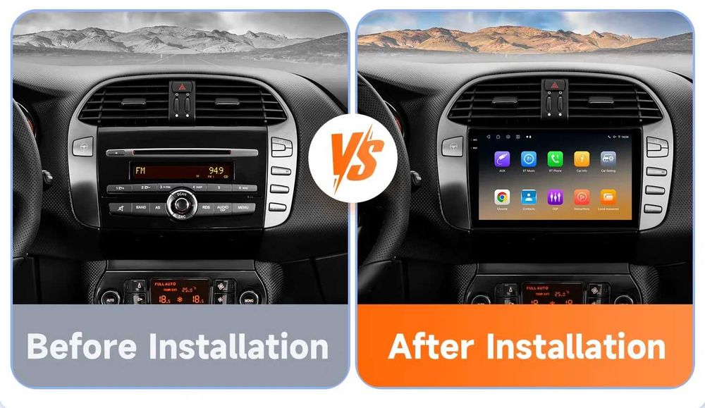 Мултимедия 9″ Android 14 за FIAT BRAVO II (07-14г) CARPLAY Android Auto навигация RDS DSP