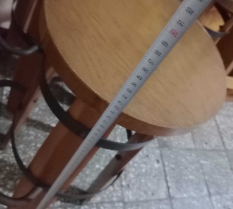Scaun de bar rustic vintage lemn masiv 80 cm. x 30 cm.