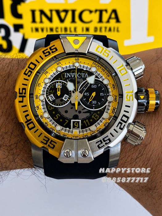 INVICTA Foxhound Yellow/Silver 57 mm, Инвикта нов мъжки часовник
