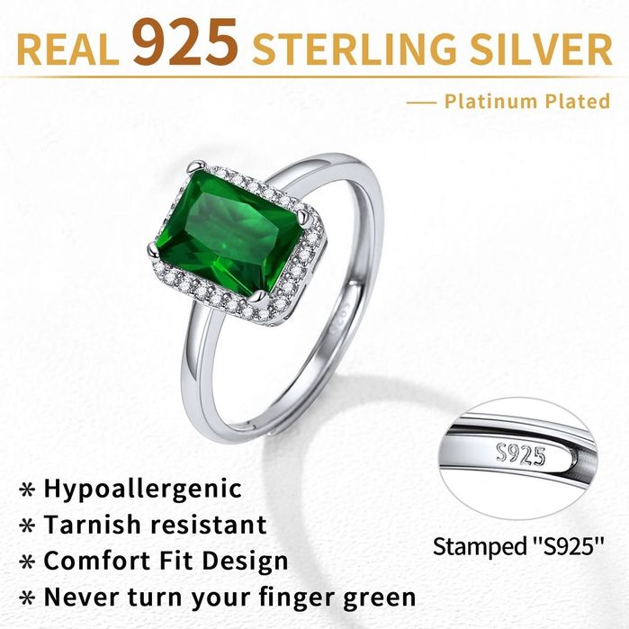 Inel Argint 925 cu piatră Smarald