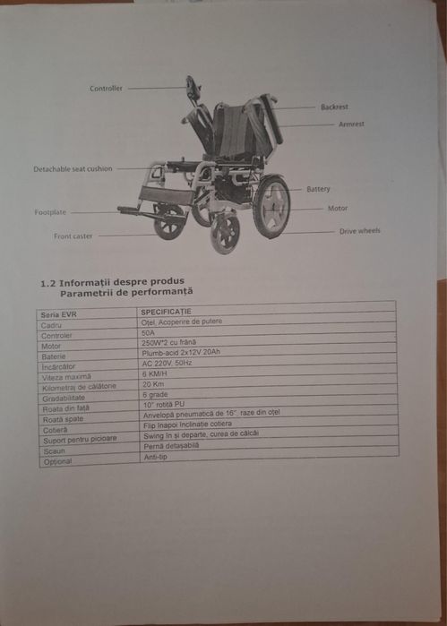 Scaun electric pt persoane cu dizabilități handicap (ca nou)