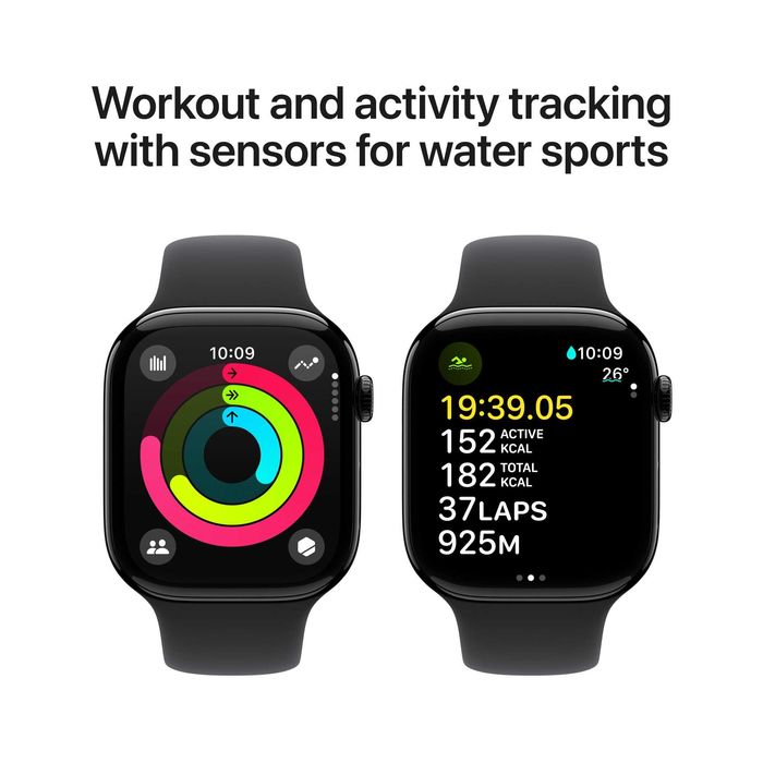 Apple Watch Series 10 GPS 46mm Jet Black carcasa Aluminiu black sport band M/L (nou-sigilat)
