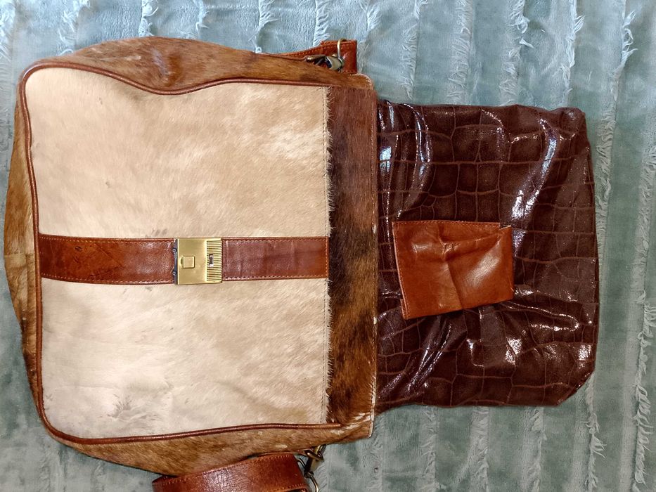 Дамска чанта от естествена кожа и косъм