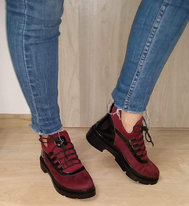 Ghete Dama Casual Browlie Bordo