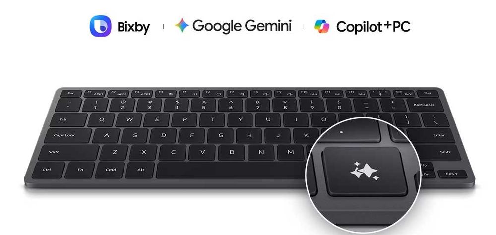 Tastatura Samsung Smart Keyboard EJ-B7800UBEGWW, Bluetooth, 80 taste, AI Short Key (Negru)