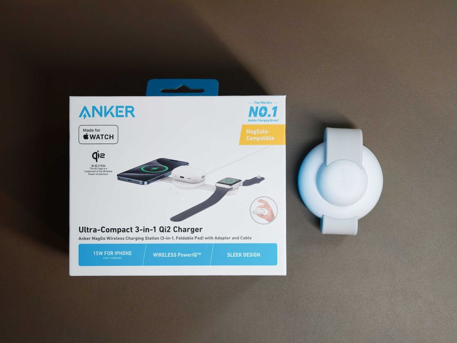 Incarcator Wireless Anker MagGo 3-in-1 MagSafe Qi2 15W Pliabil
