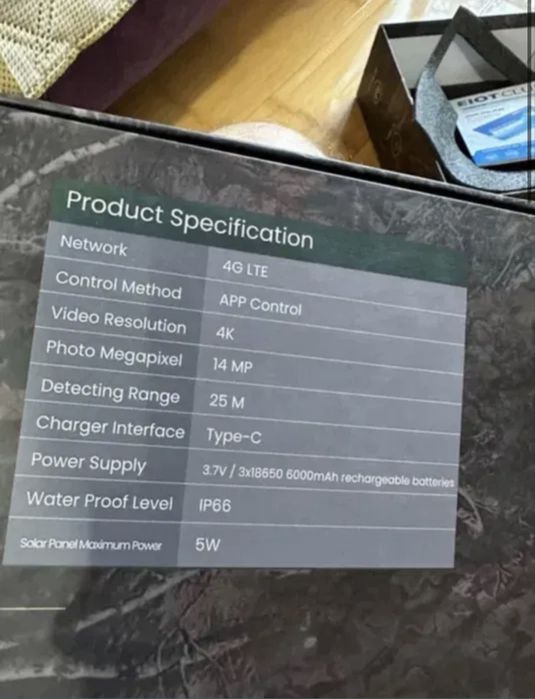 Camera video 4g vanatoare cu SIM transmitere distanta si panou solar