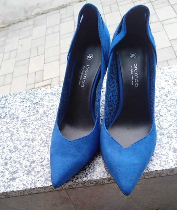 Pantofi stiletto albastru inchis