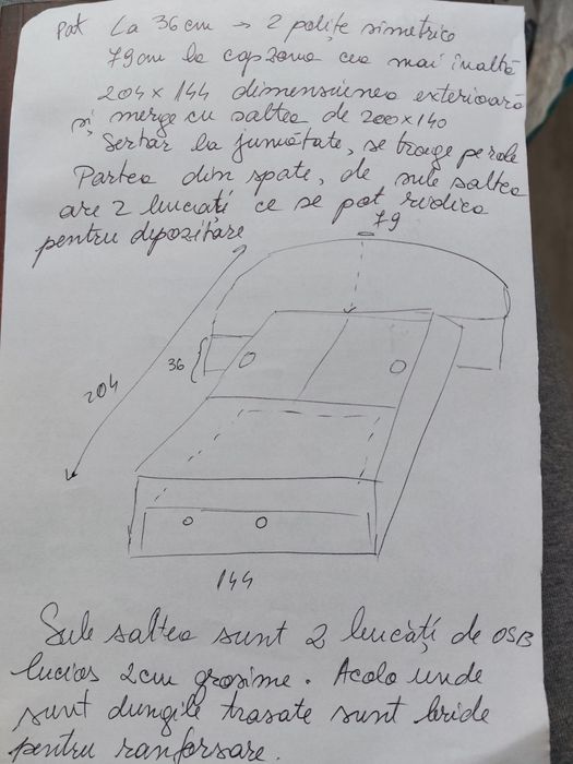 Vand pat , dulap si comoda