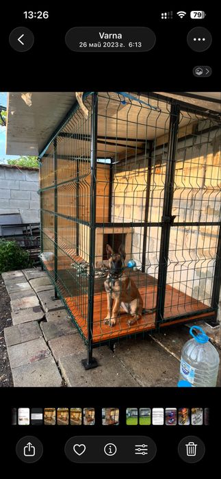 Клетка за куче от метал и дърво