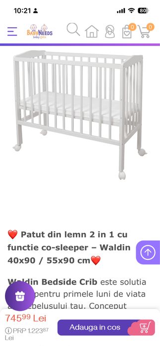 Co-sleeper bebe Waldin
