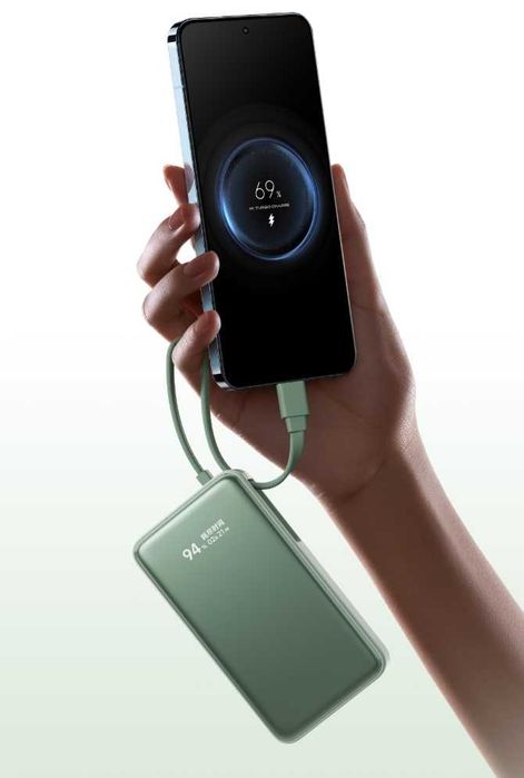 Power Bank Xiaomi 10000mAh 45W со встроенным кабелем Type-C и дисплеем