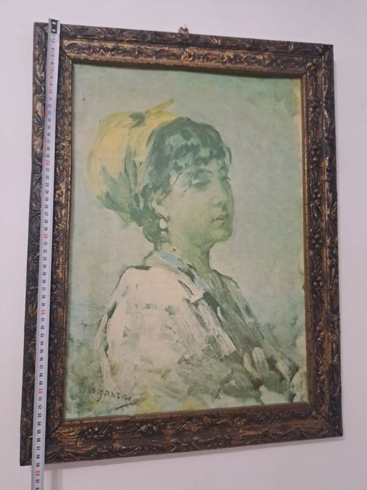 Tablou vechi Nicolaie Grigorescu ,,Fata cu basma galbena “