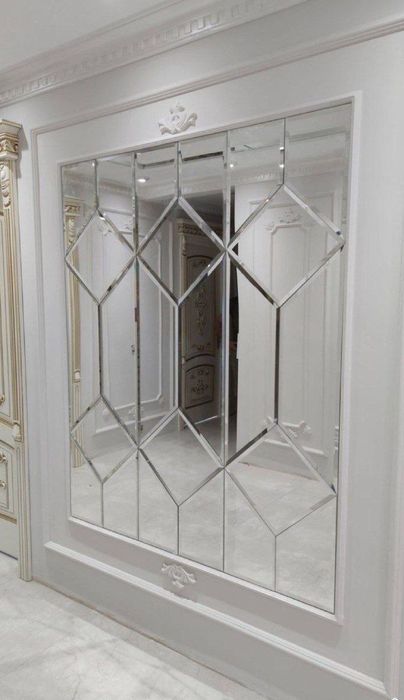 Стекло ромбик зеркало установка