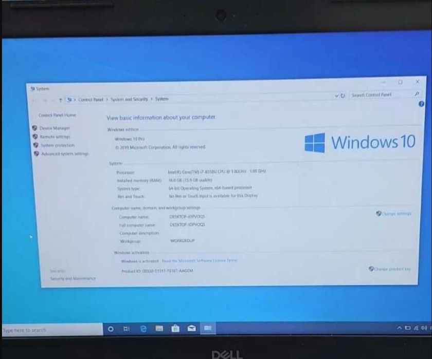 Dell Inspiron 15 (5570) – i7-8550U / 16GB RAM DDR4 / 256GB SSD