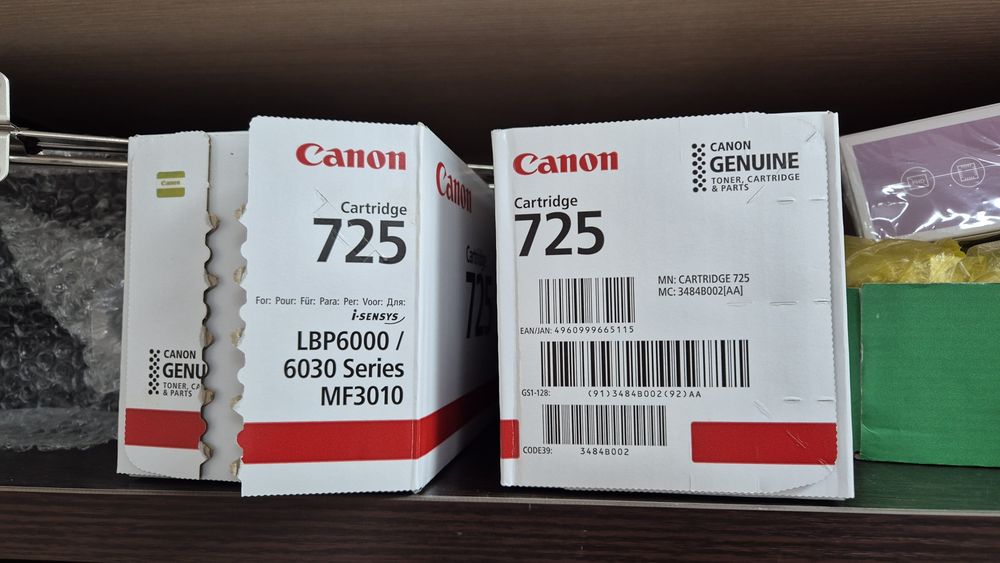 Новые катриджи canon 725