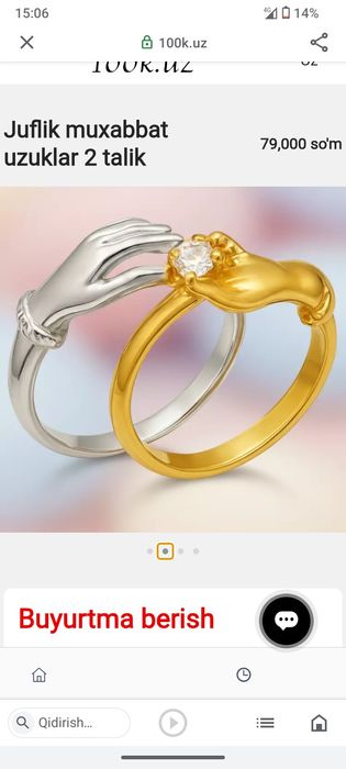 Juftlik muxabbat uzuklar