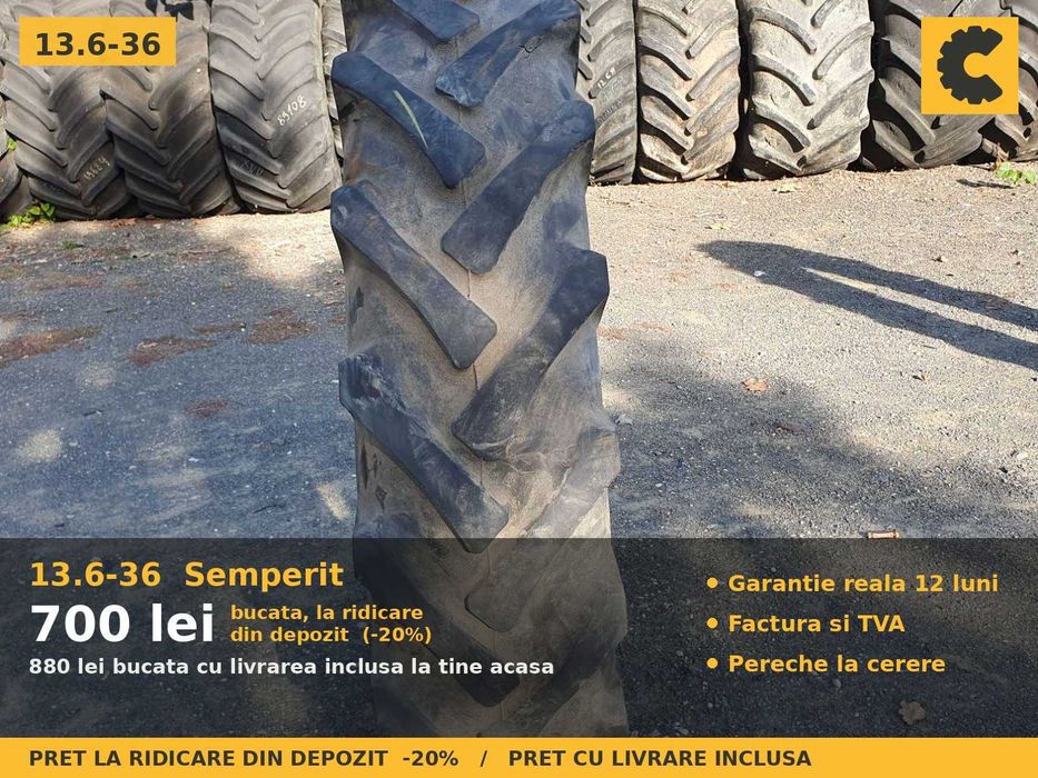 Cauciucuri Anvelope 13.6-36 13.6R36 340/85R36 13.6x36 13636 Semperit Tractor Punte Spate Tractiune SH Second Hand FACTURA TVA Garantie 1 An Stoc Real