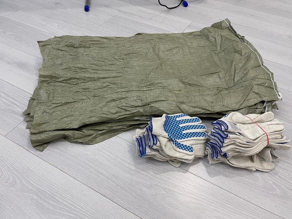 Мешки строительные + перчатки рабочие