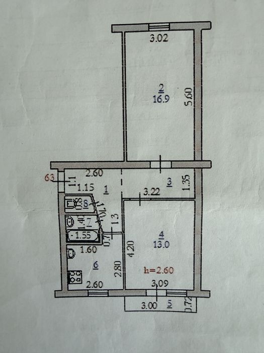 2 комн квартира 8мкр