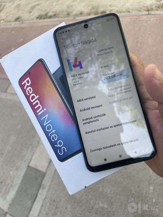 Redmi Not 9s 64gb ekran radnoy