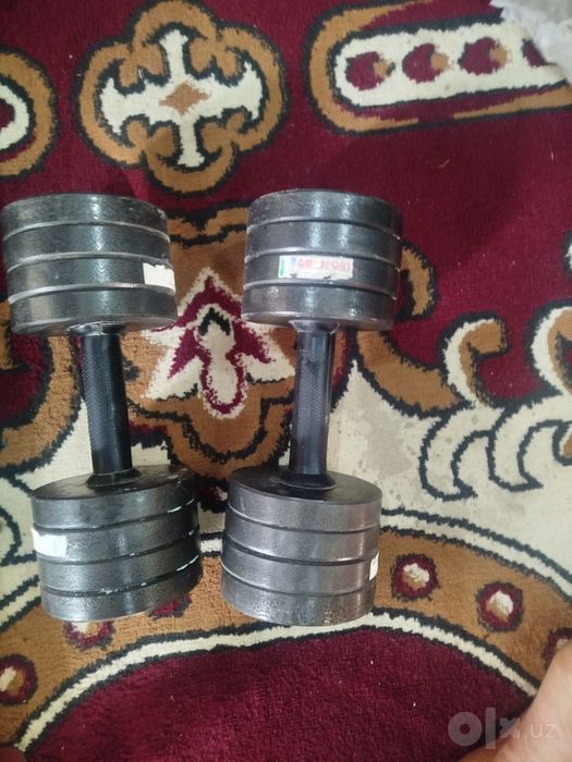 2 ta 12 kgdan gantel, 10 kg gantel, pres roliklar, 40 kg gruddigi