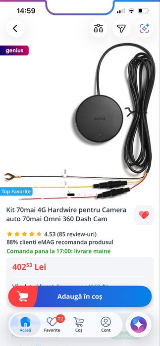Camera auto 70mai Omni X800 4K 360 grade, Garantie Mai 2028