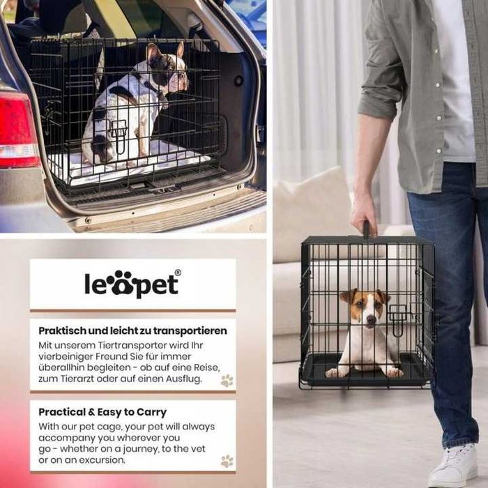 Сгъваема клетка за кучета Leopet 107 x 69 x 75,5 см XL
