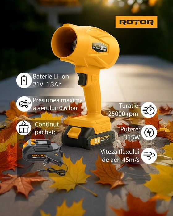 Rotor suflanta aer baterie- compatibila cu acumulator Makita 18 volti