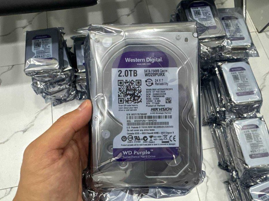 2 тб Жесткий диск HDD 2 TB WD PURPLE камеры видеонаблюдения