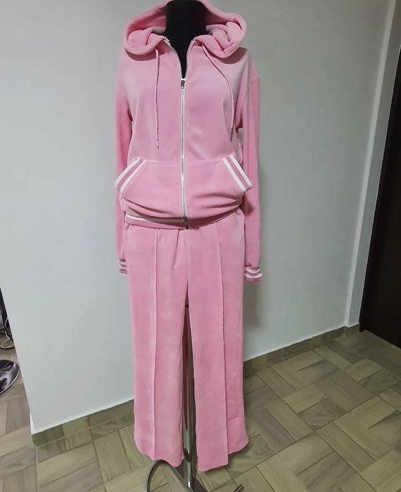 Trening catifea, hanorac cu buzunare, pantaloni model drept, mas. M