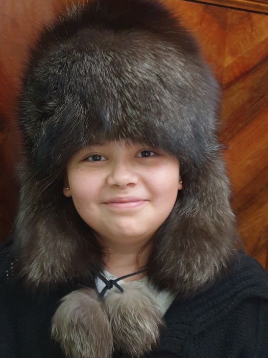 Шапка ушанка.Натуральный мех чернобурки.