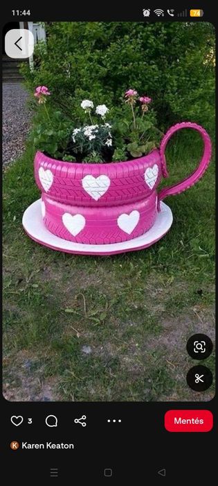 Jardiniere din pneuri