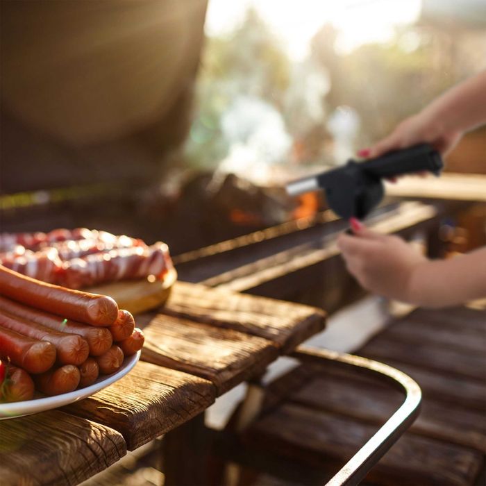 Suflanta manuala de aer pentru gratar sau semineu cu manivela 8x25 cm