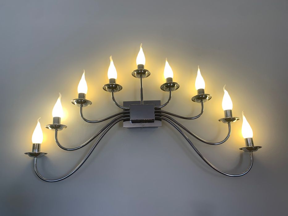 Разкошен комплект - сребърен полилей, гондола за таван, стенен аплик