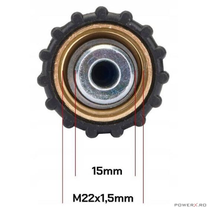 Furtun pentru aparatul de spalat cu presiune, 5 m, cuplare filet