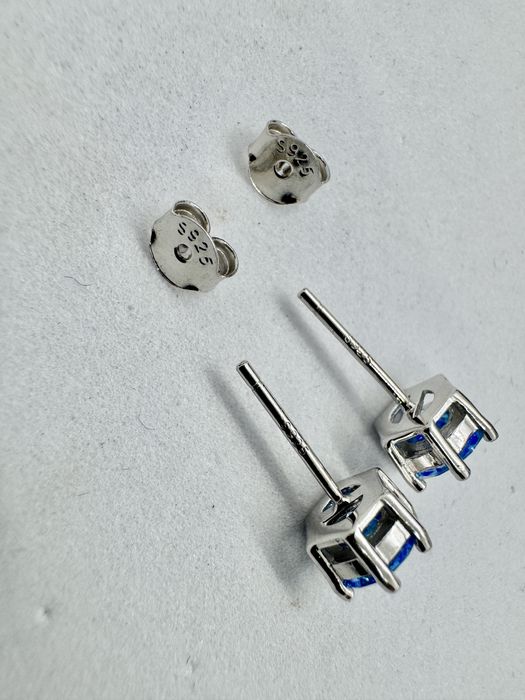 Сребърни обеци с мойсанит (Диамант) 1 карат