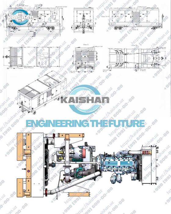Передвижной безмасляный компрессор Kaishan OFC1500, 4-103 бар