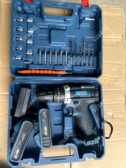4в1 перфоратор + шуруповерт + лазерный уровень 4D + болгарка новый