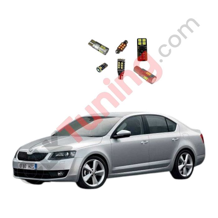 Pachet becuri led leduri iluminare interior Skoda Octavia 3