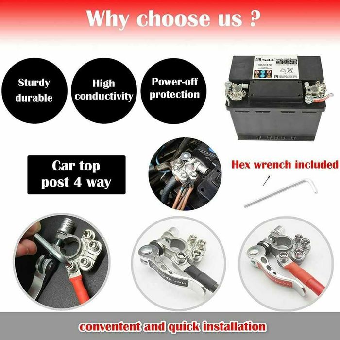 Set Borne Baterie Auto Profesionale de Putere. Noi ambalate!