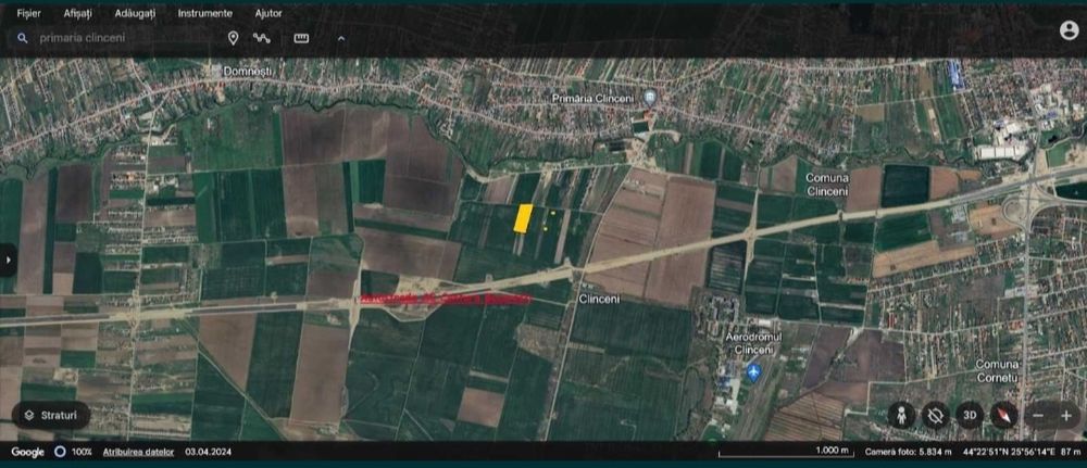 Teren 2.120 mp intravilan Clinceni – ideal investiție / parcelare