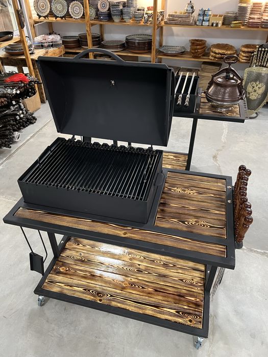 Мангал гриль с крышкой