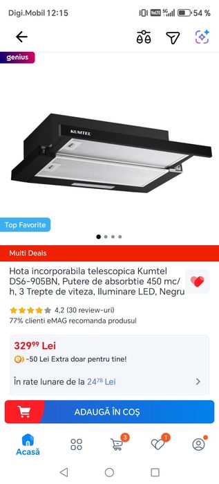 De vânzare hotă, sigilat comandă de pe eMag. Detalii la telefon