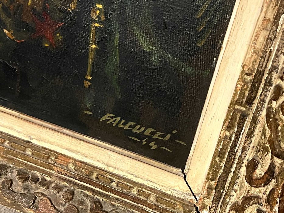 Tablou original Falcucci 1944 General Jean de Lattre de Tassigny