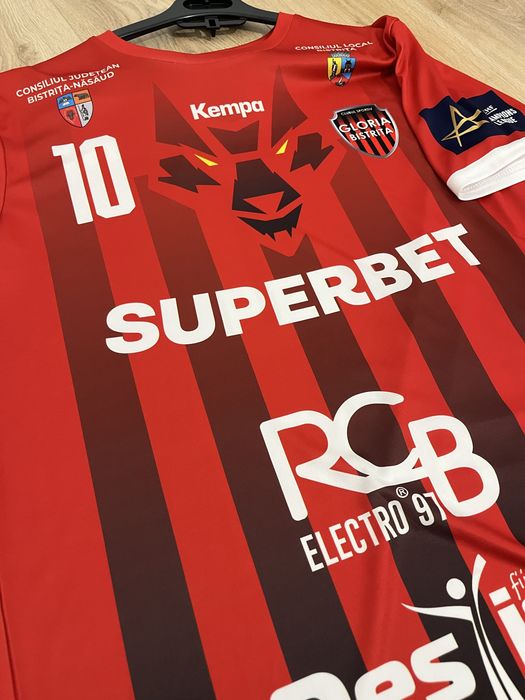 Tricou de handbal Gloria Bistrita Danila So delgado 10 ehd champions league marime M Kempa