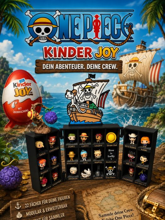 Полка для коллекционных игрушек Kinder Joy × One Piece × Funko