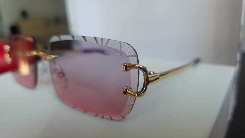 Ochelari de soare Cartier Diamond Cut Lenses Pink, Transport Gratuit