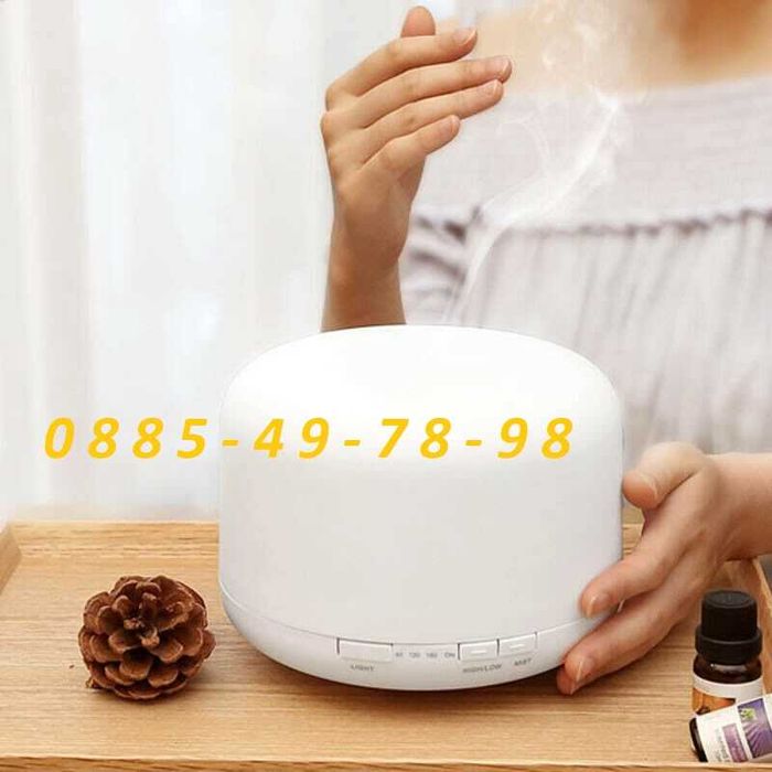 ГОЛЯМА LED ЛАМПА 7 цвята и ДИСТАНЦИОННО, Арома дифузер, овлажнител