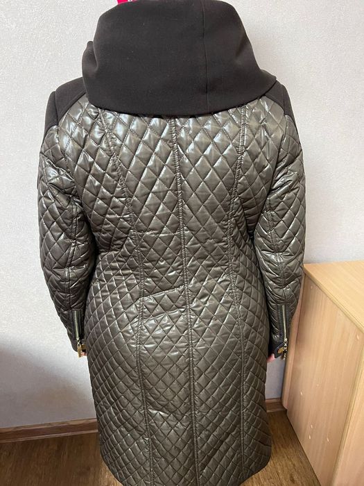 Пальто-плащ комбинированный